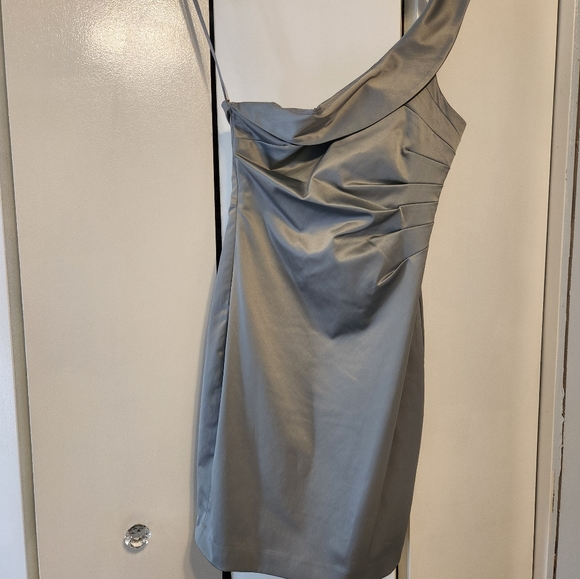 The Limited Silver/Grey Off The Shoulder Pleated Waist Evening Dress - Picture 1 of 13